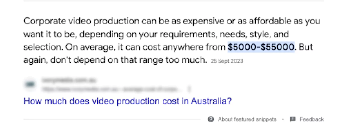 video production cost